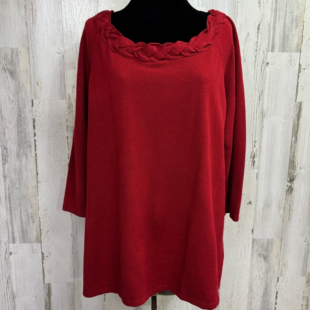 East 5th Plus‎ Size Vibrant Red Knit Sweater